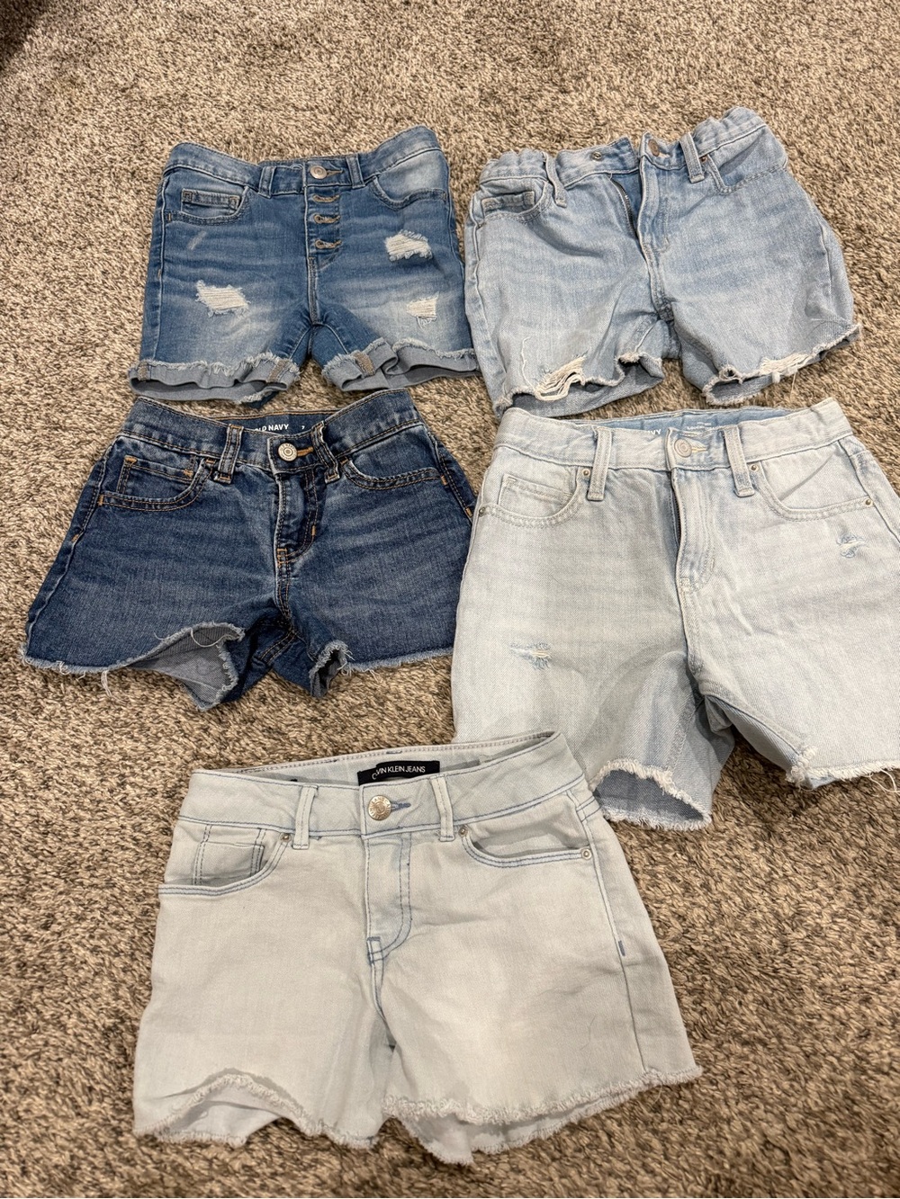Mixed Light & Dark Denim kids Shorts - Assorted Blue Shades